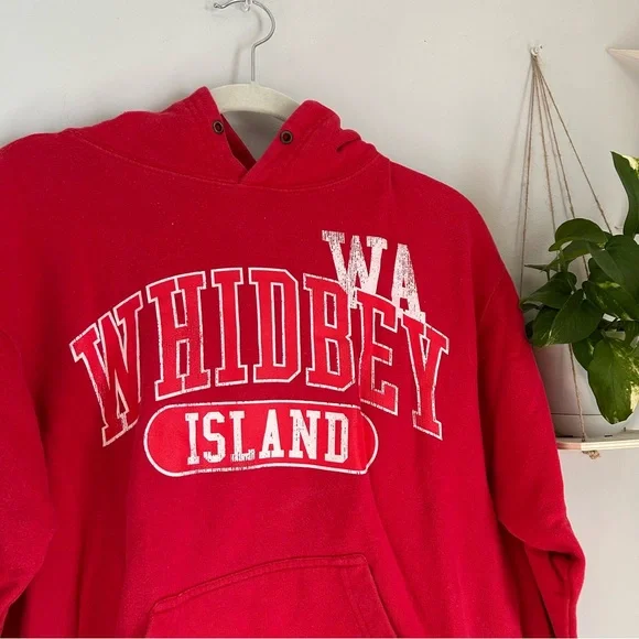 🩷WASHINGTON STATE WHIDBEY ISLAND RED HOODIE SWEATSHIRT SIZE SMALL TRAVEL TREND - Picture 2 of 5